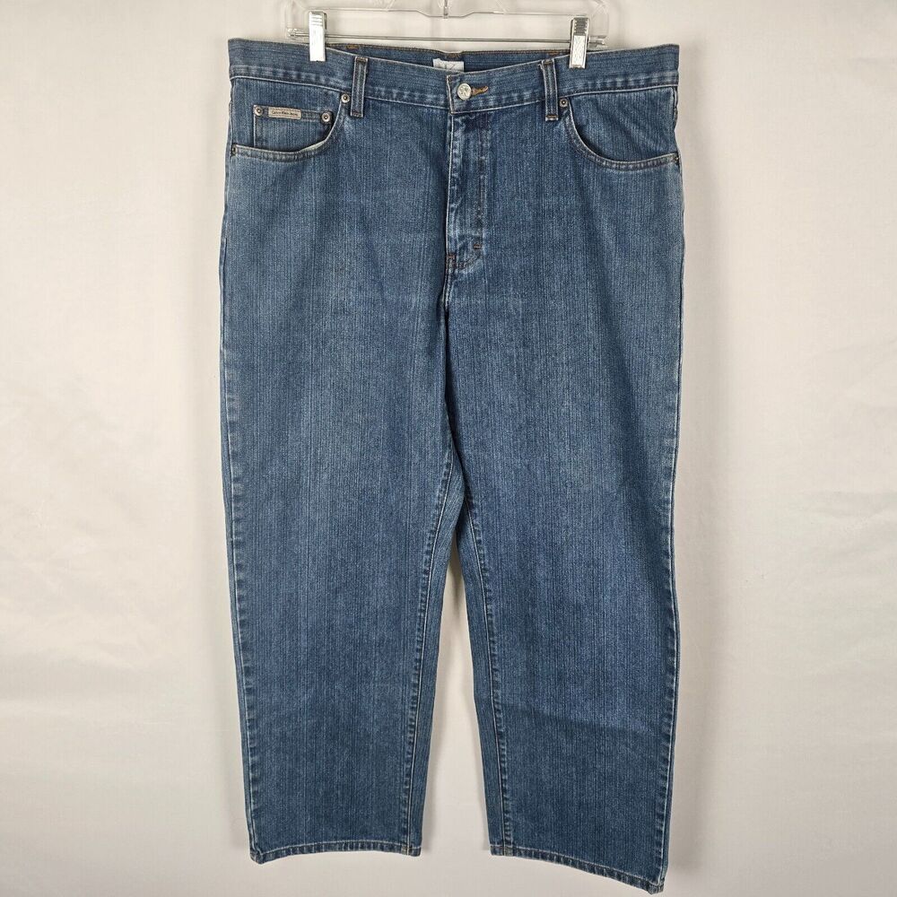 Calvin Klein Jeans Men's 38 x 31 Blue Medium Wash Straight Leg Relaxed Fit